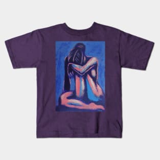 Blue Mood 5 - Female Nude Kids T-Shirt